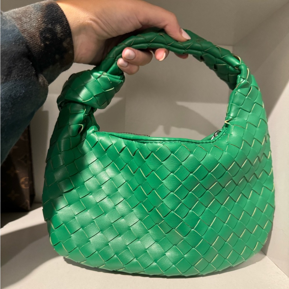 Green woven bag